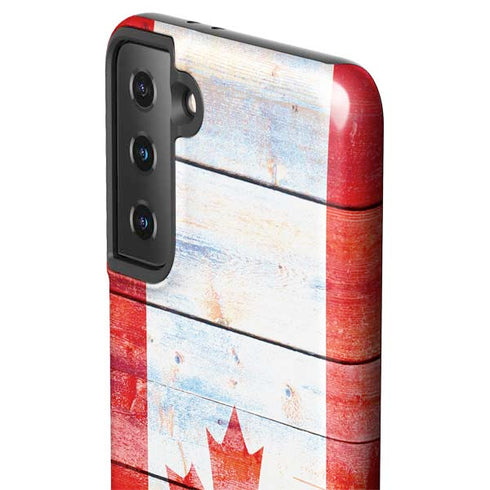 Canada Flag Light Wood Galaxy S21 Plus 5G Pro Case